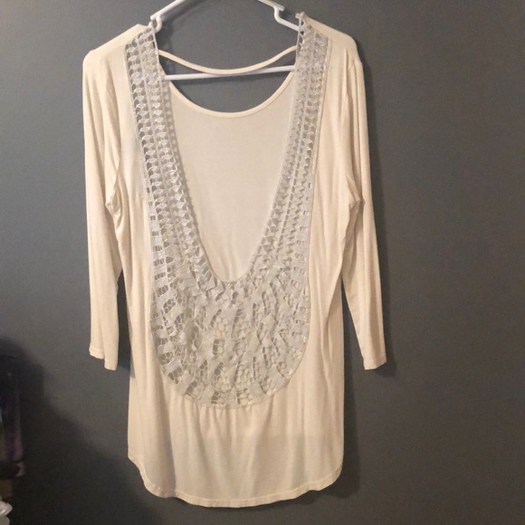 Low Back Crochet Detail Tunic - Picture 2 of 4